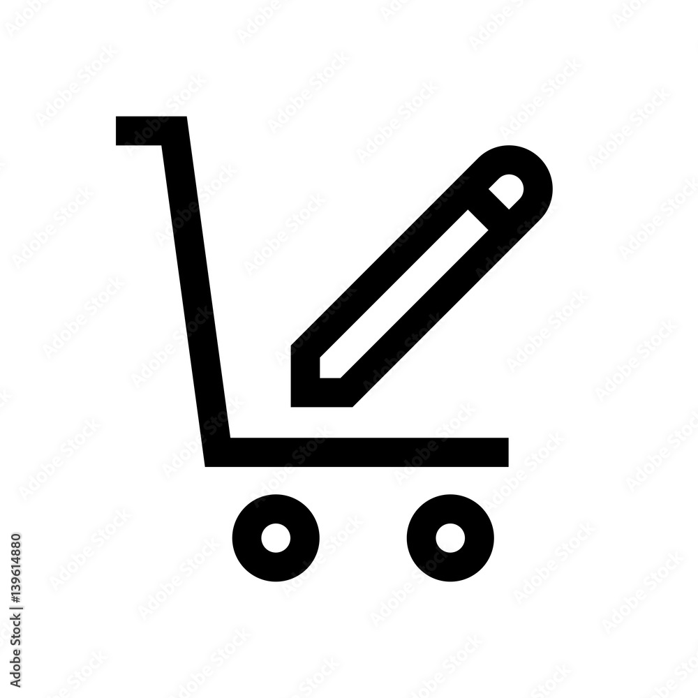 Shopping cart mini line, icon Shopping cart mini line, icon