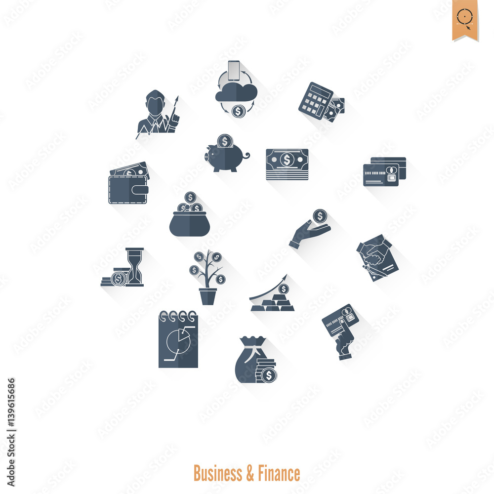 Business and Finance Icon Set Business and Finance Icon Set