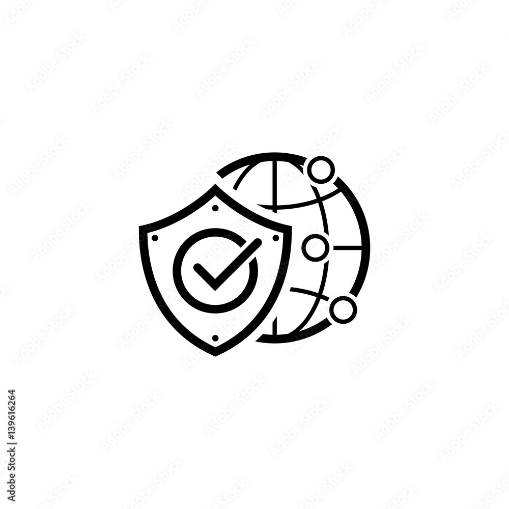 Global Protection Icon. Flat Design. Global Protection Icon. Flat Design.