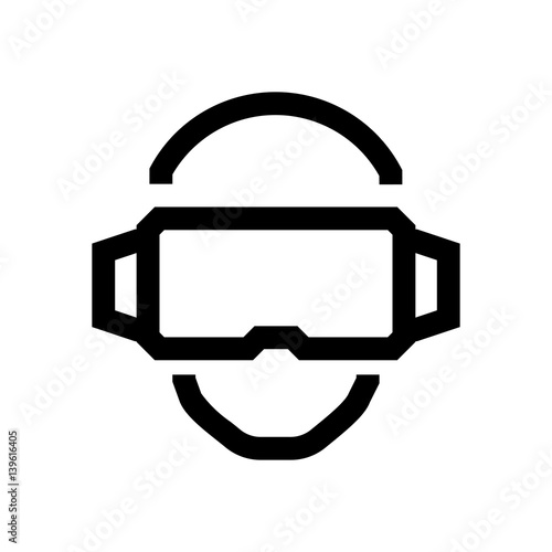 Virtual reality googles mini line, icon