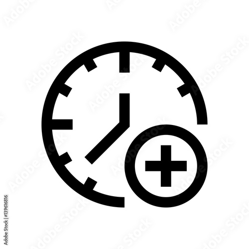 Clock, time mini line, icon