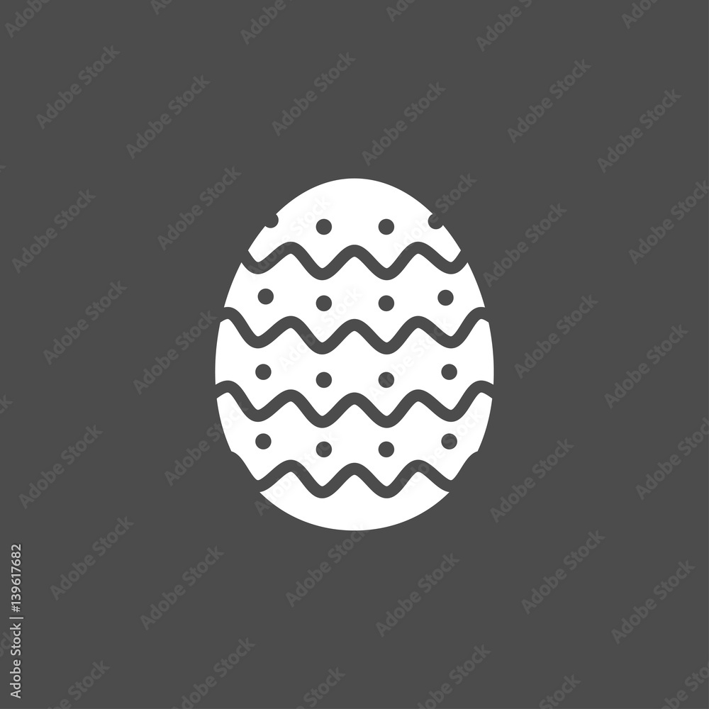 Easter egg with pattern vector icon Easter egg with pattern vector icon