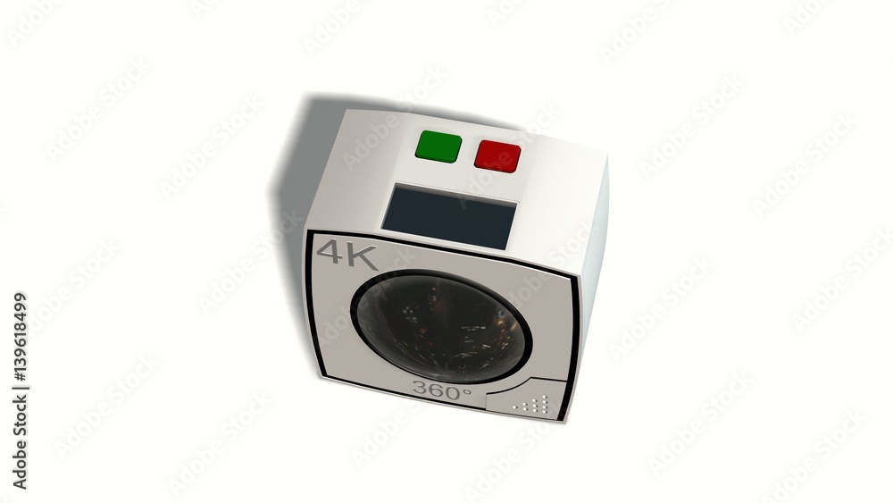 360 degree camera with two lenses isolated on white
360 degree camera with two lenses isolated on white