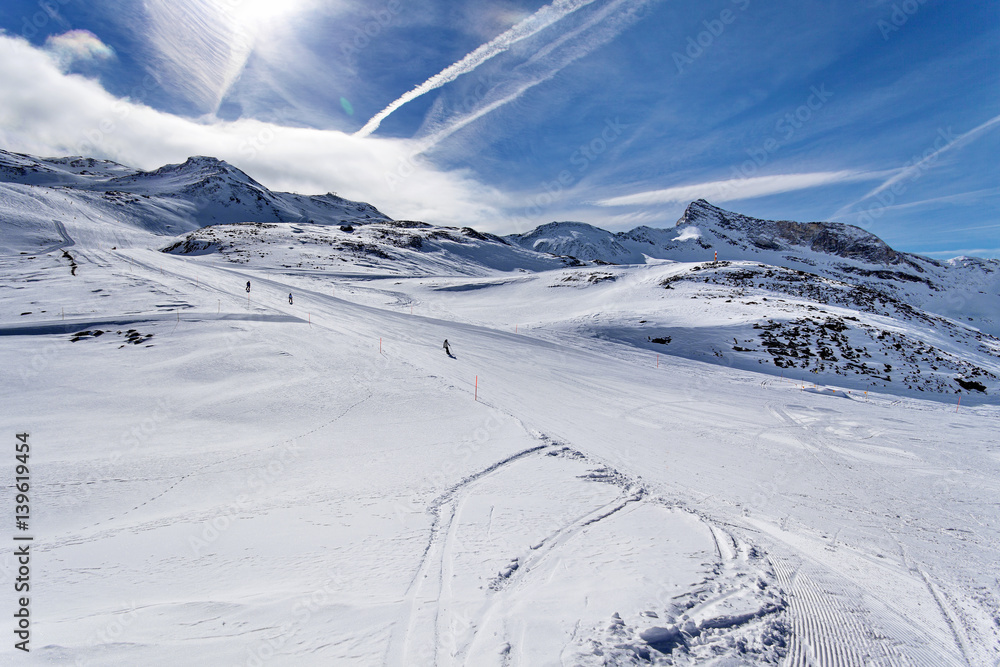 Mountain skiing - Italy, Valle d'Aosta, Breuil-Cervinia, Aosta Valley, Cervinia Mountain skiing - Italy, Valle d'Aosta, Breuil-Cervinia, Aosta Valley, Cervinia