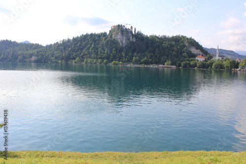 view of bled lake in Slovakia summertime