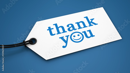 Cuadro en lienzo Thank You Customer Message Label Tag