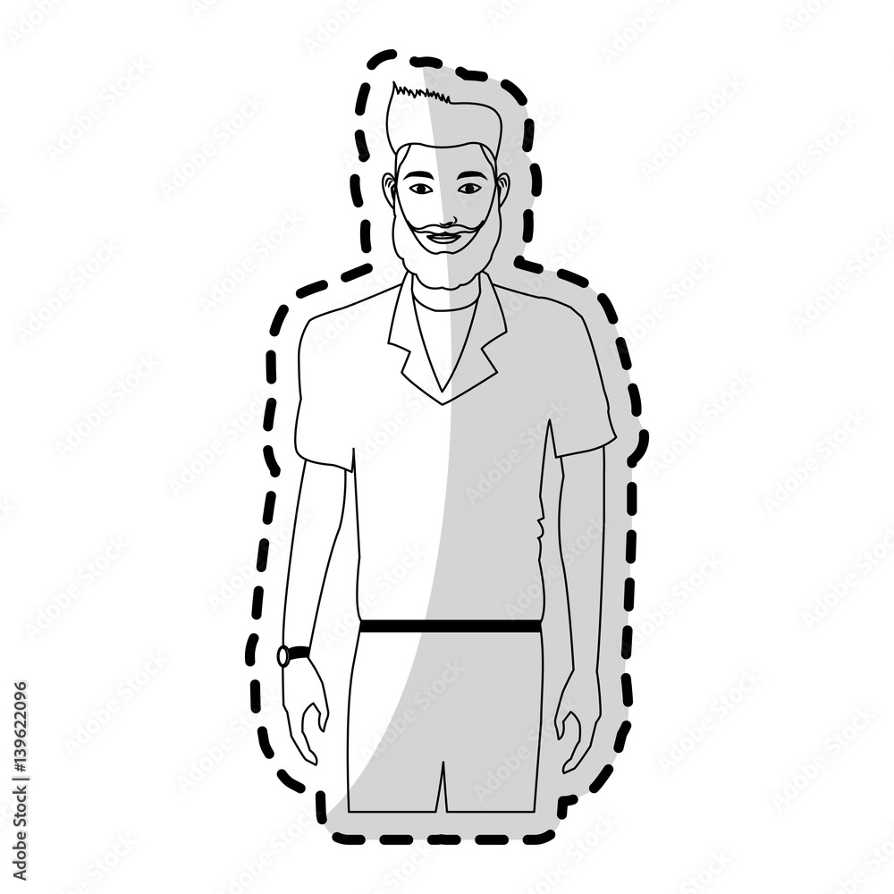 half body handsome young man icon image black line vector illustration design half body handsome young man icon image black line vector illustration design