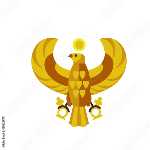 Egyptian horus falcon vector icon
