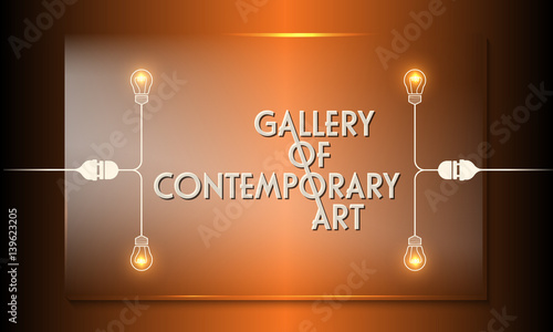 Glass panel with the words gallery of contemporary art