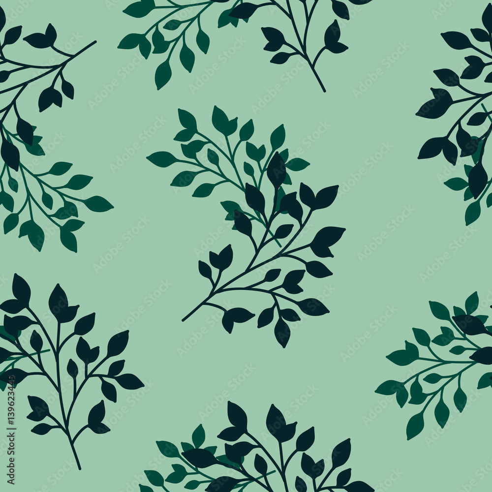 Hand Drawn Seamless Leaves Pattern. Hand Drawn Seamless Leaves Pattern.