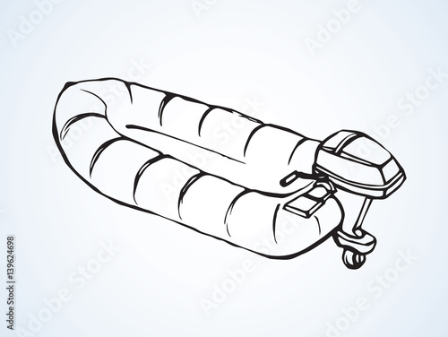 Dinghy. Vector drawing