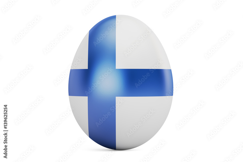 Easter egg with flag of Finland, 3D rendering