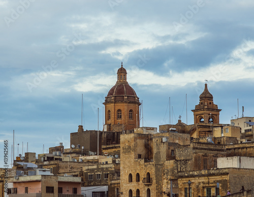 View to old city and St. Lawrence's Church in Il-Birgu