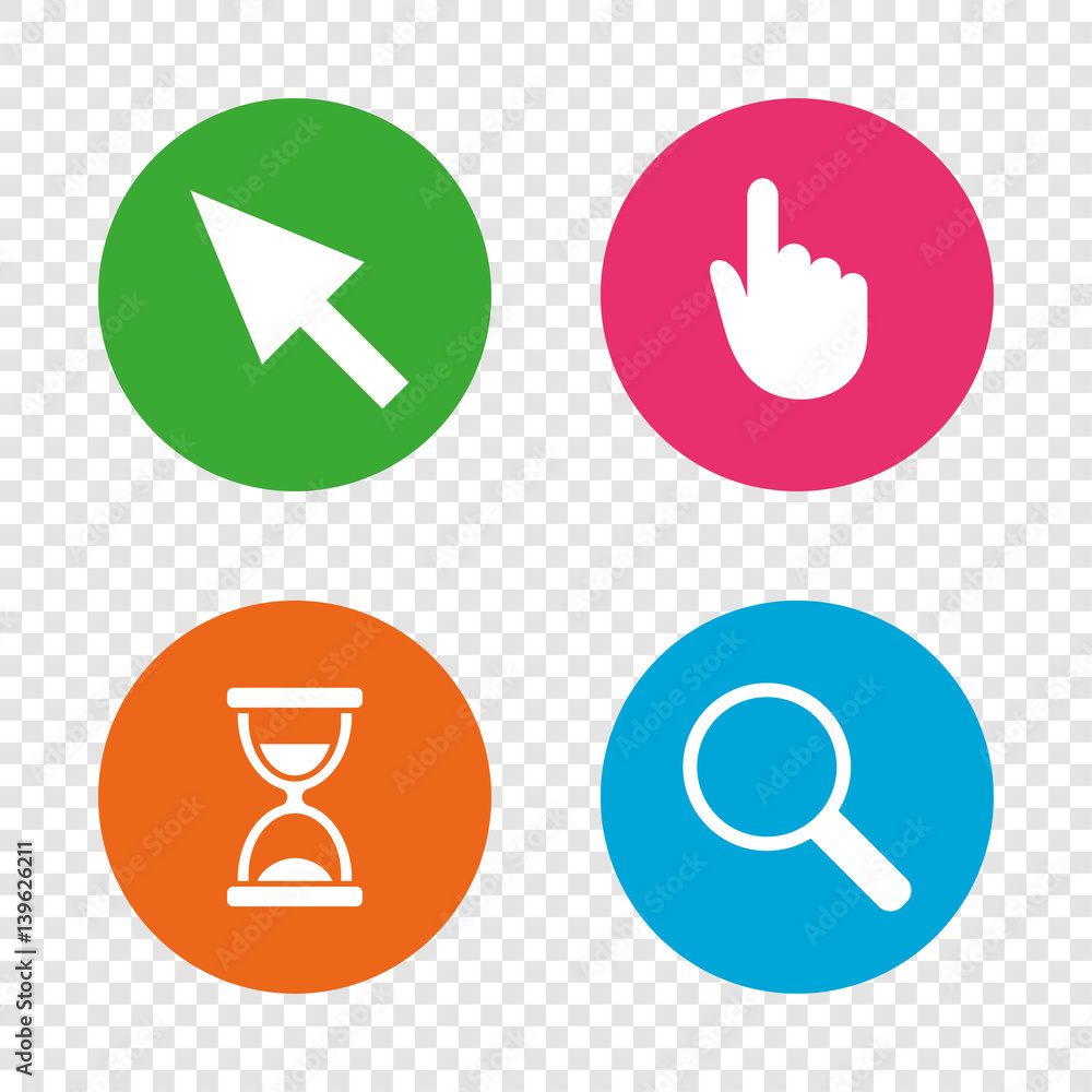 custom made wallpaper toronto digitalMouse cursor icon. Hourglass, magnifier glass.