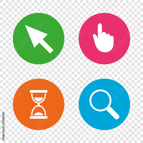 Wallpaper Mural Mouse cursor icon. Hourglass, magnifier glass. Torontodigital.ca