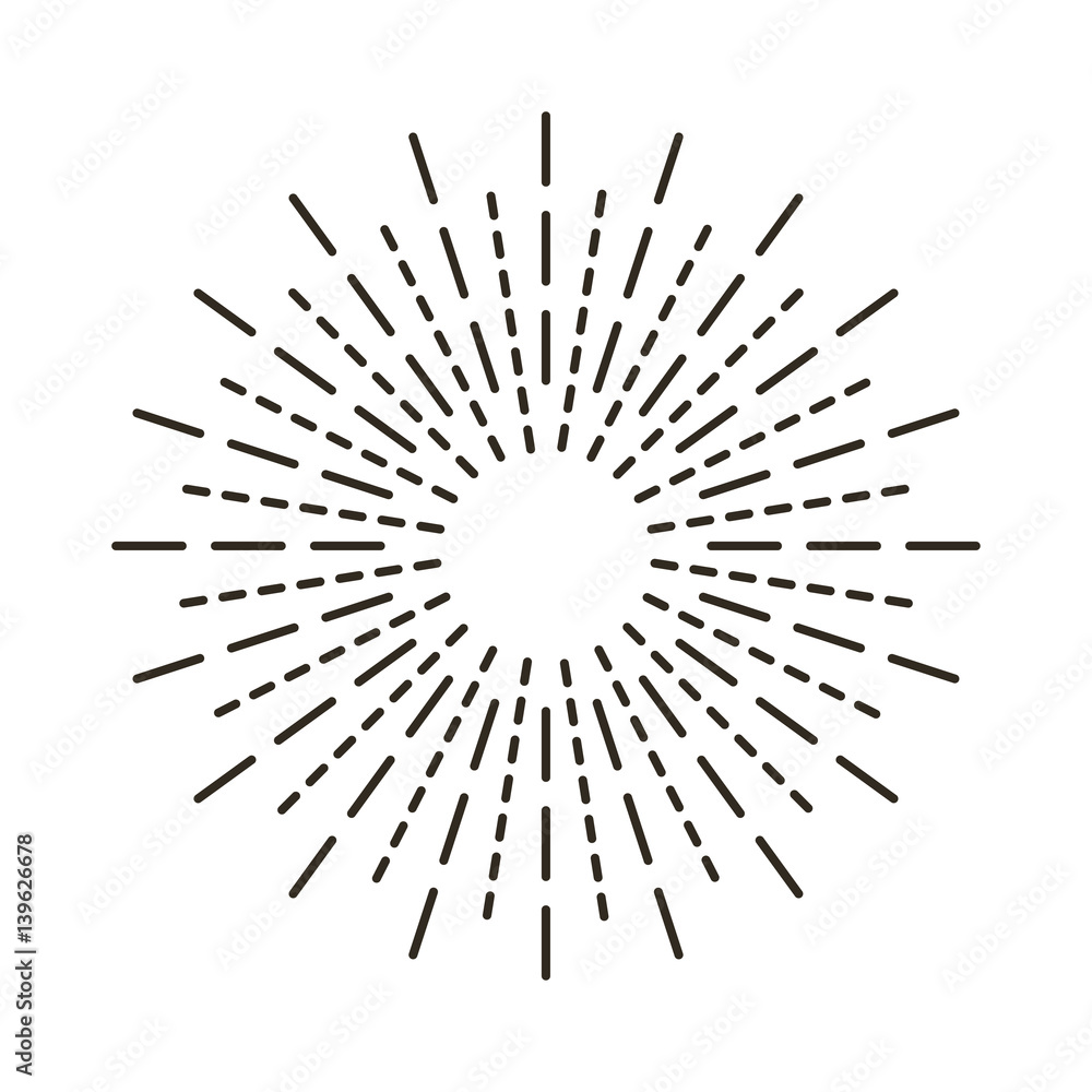 Rays on a white background in a flat style Rays on a white background in a flat style