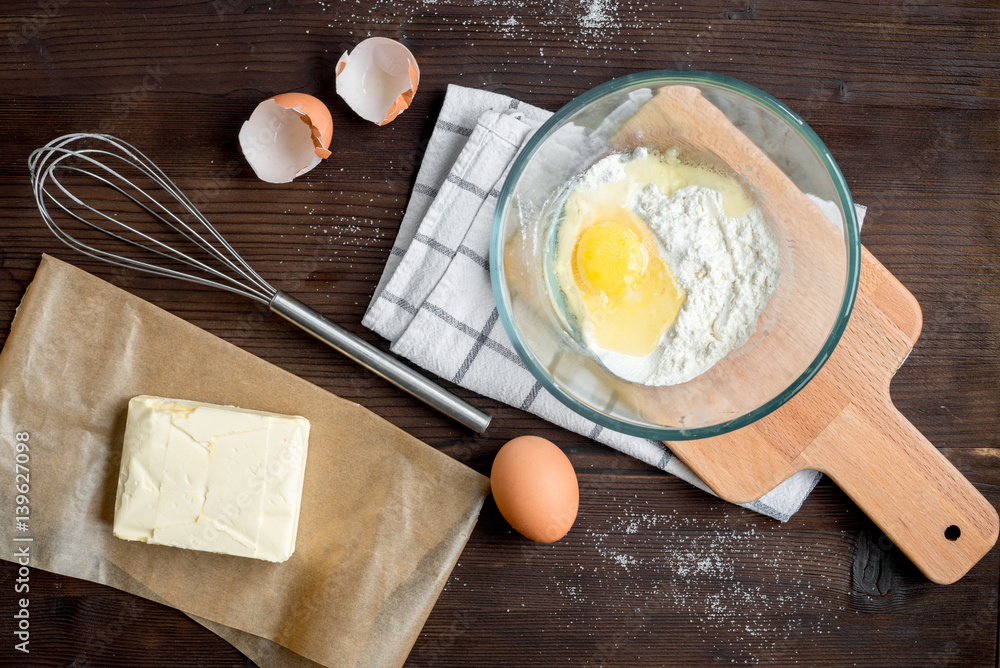 cooking pancake on wooden background top view ingredients for making cooking pancake on wooden background top view ingredients for making