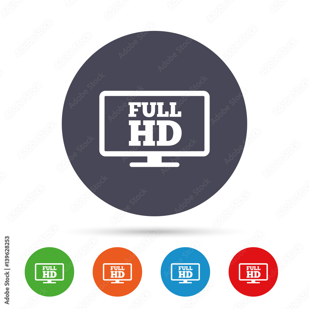 Full hd widescreen tv. High-definition symbol. Full hd widescreen tv. High-definition symbol.