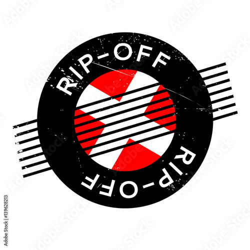 Rip-Off rubber stamp. Grunge design with dust scratches. Effects can be easily removed for a clean, crisp look. Color is easily changed.