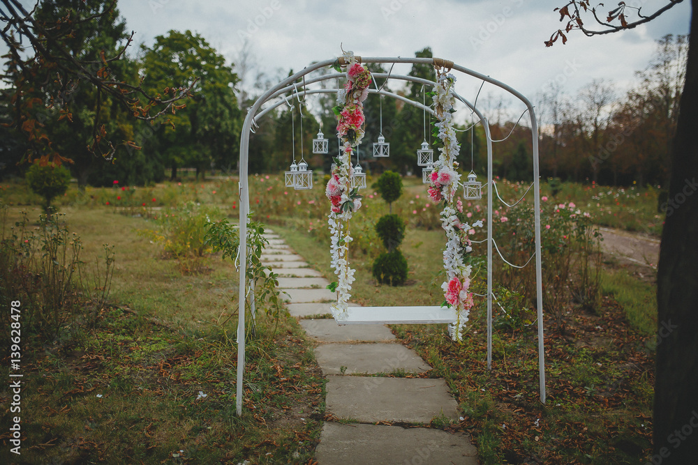 wedding tables and beautiful scenery