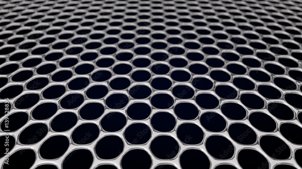 3d illustration of graphene structure. 3d illustration of graphene structure.