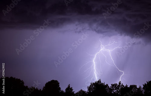 Lightning and Clouds in night storm