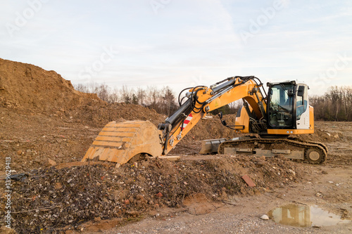 Excavator on Construction Site