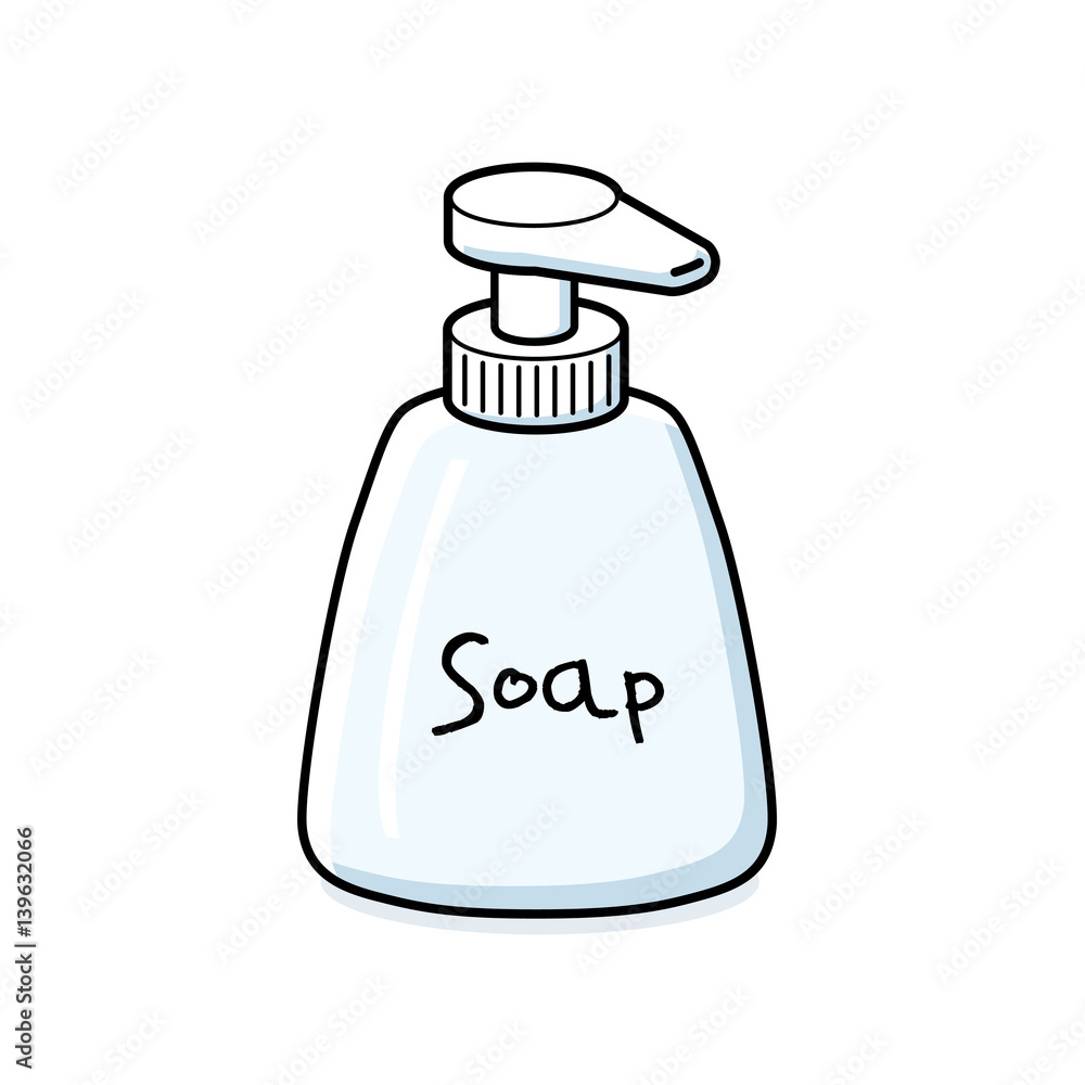 White liquid soap bottle isolated. White liquid soap bottle isolated.