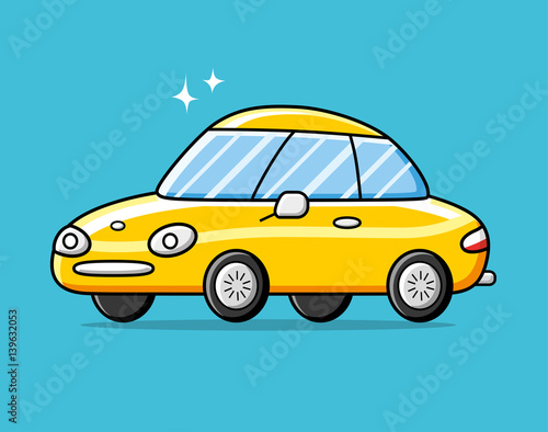 Yellow luxury sports car.