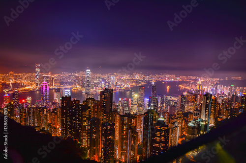 Fototapeta Naklejka Na Ścianę i Meble -  view of skyscrapers in the city of hong kong