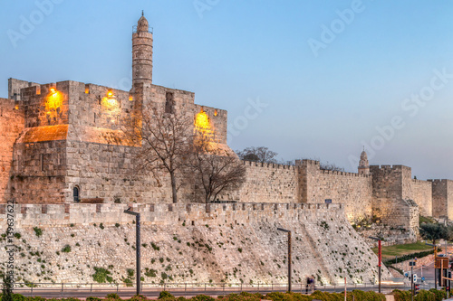 Tower of David - Jerusalem Old City at Night photo