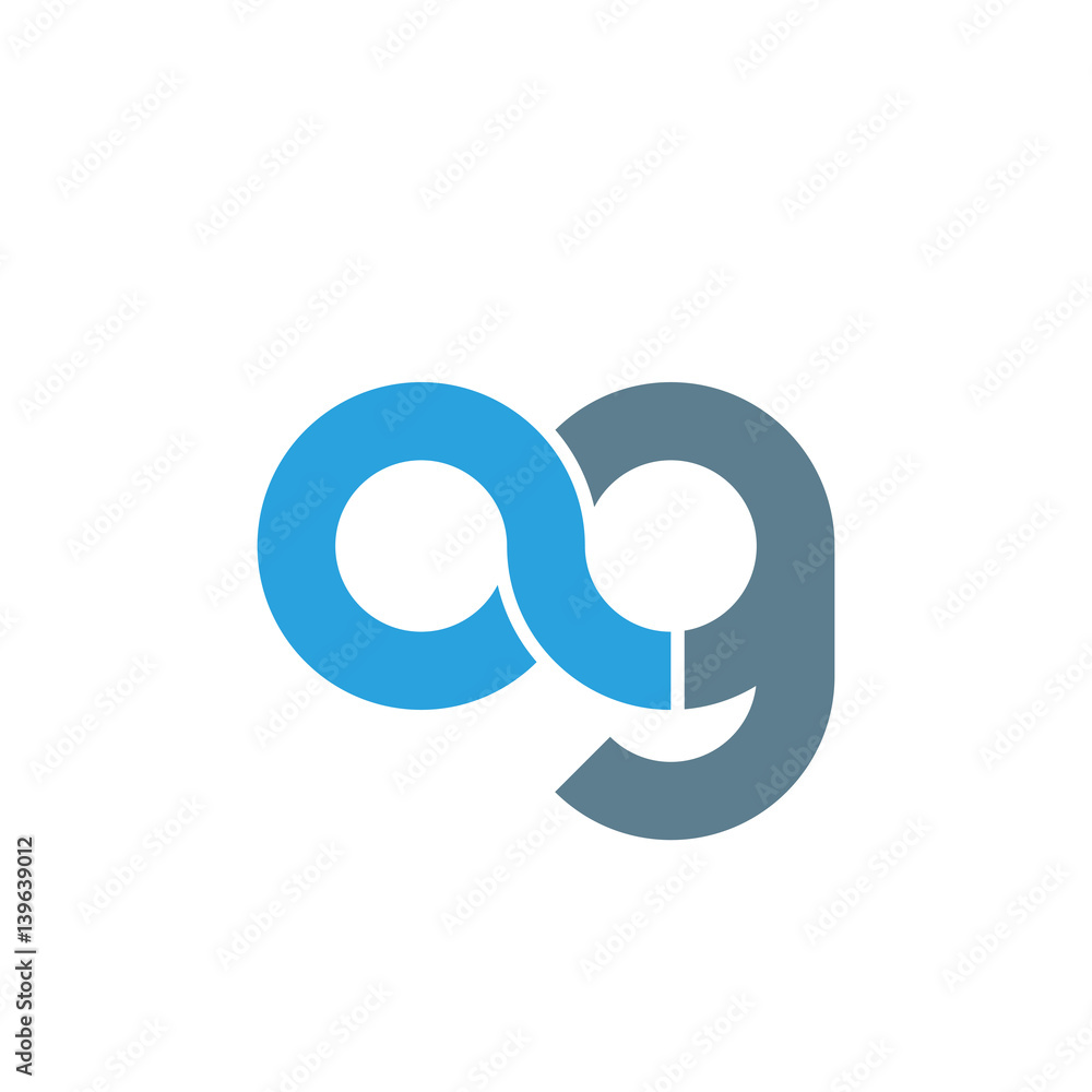Initial letter ag modern linked circle round lowercase logo blue gray Initial letter ag modern linked circle round lowercase logo blue gray