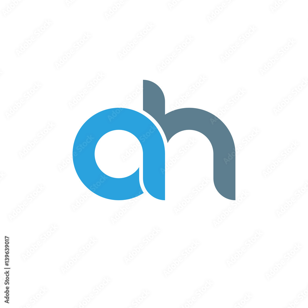 Initial letter ah modern linked circle round lowercase logo blue gray Initial letter ah modern linked circle round lowercase logo blue gray