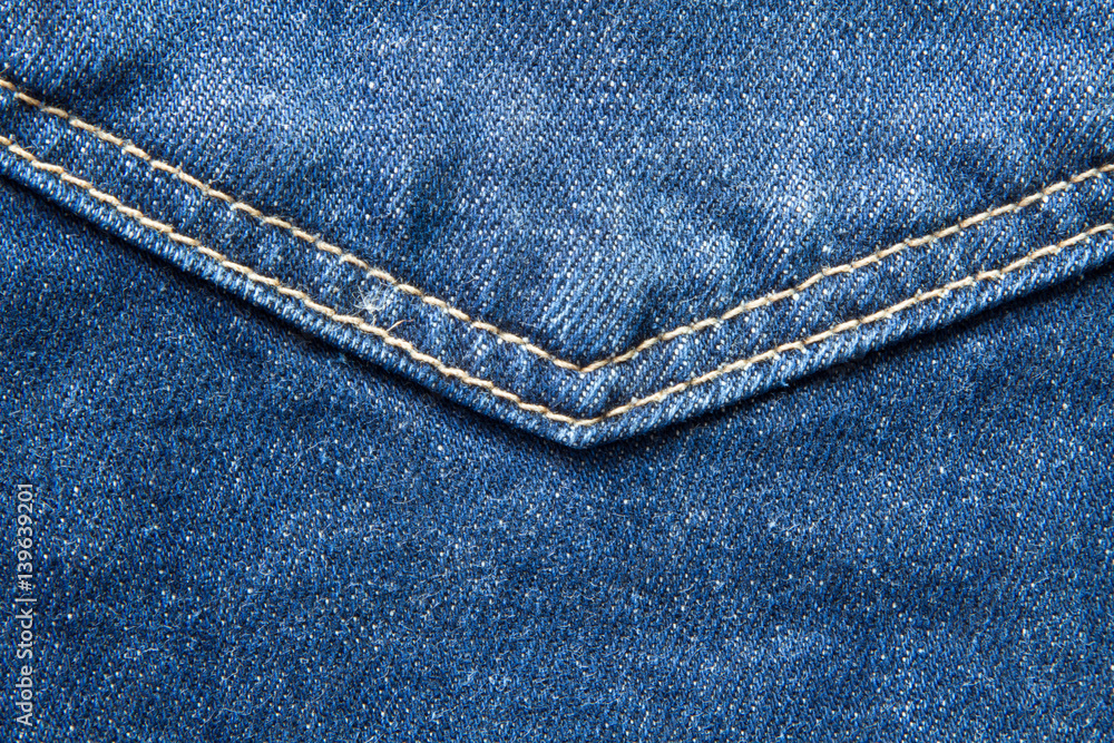 Fototapeta premium Jean pocket Seam close up