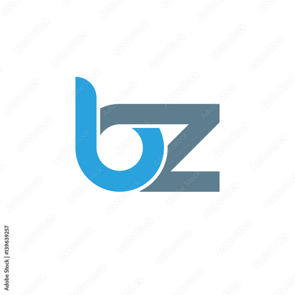 Initial letter bz modern linked circle round lowercase logo blue gray Initial letter bz modern linked circle round lowercase logo blue gray