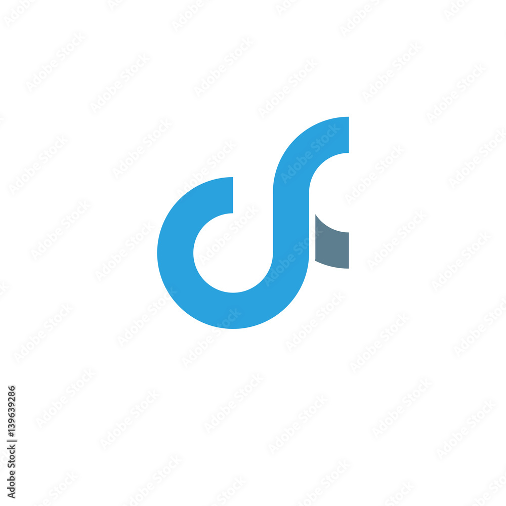 Initial letter cf modern linked circle round lowercase logo blue gray Initial letter cf modern linked circle round lowercase logo blue gray