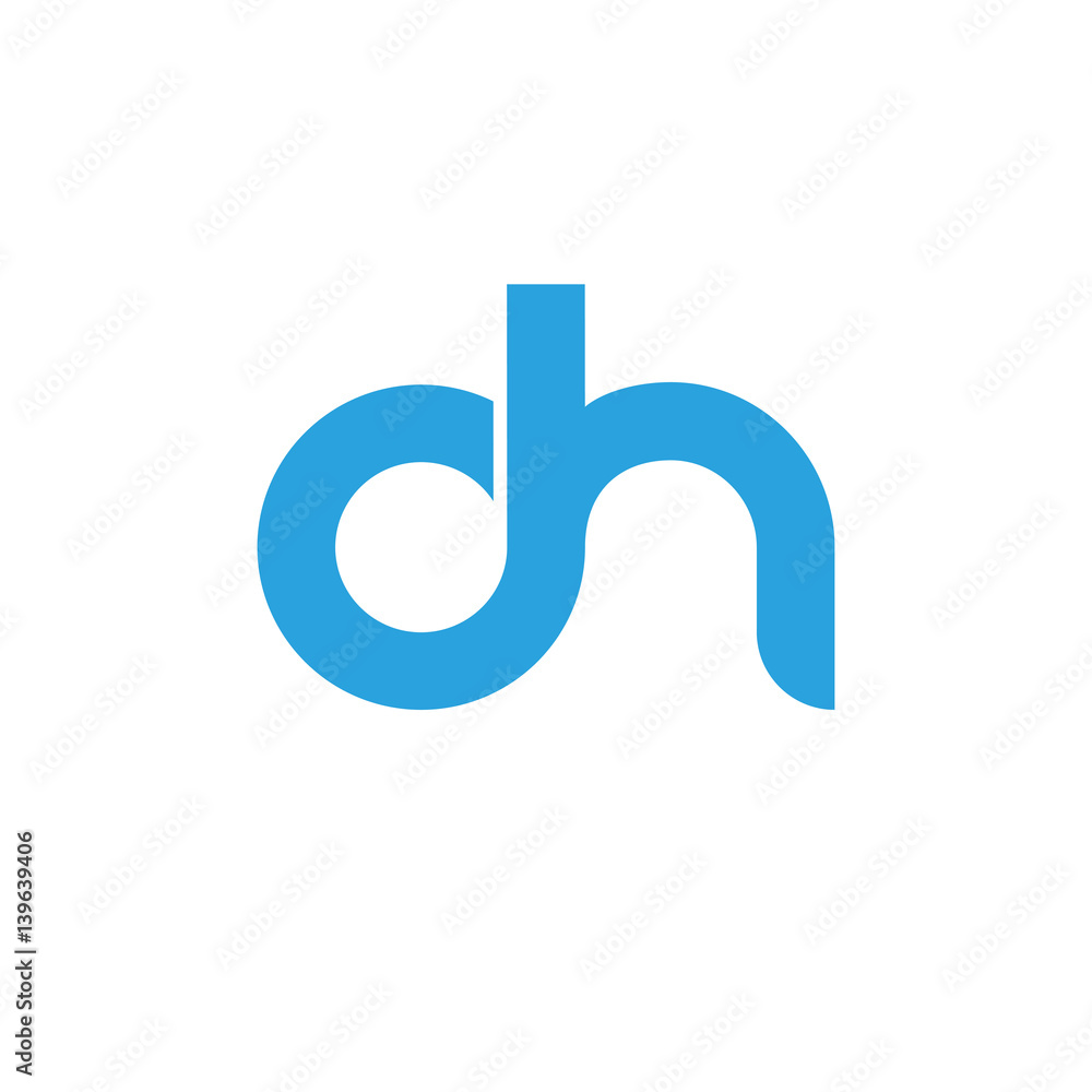 Initial letter dh modern linked circle round lowercase logo blue gray Initial letter dh modern linked circle round lowercase logo blue gray