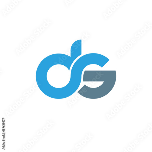 Initial letter ds modern linked circle round lowercase logo blue gray