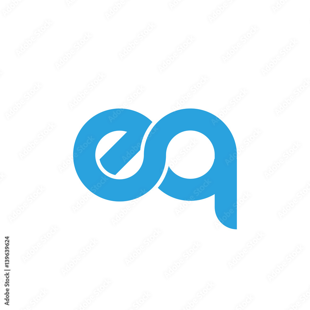 Initial letter eq modern linked circle round lowercase logo blue Initial letter eq modern linked circle round lowercase logo blue