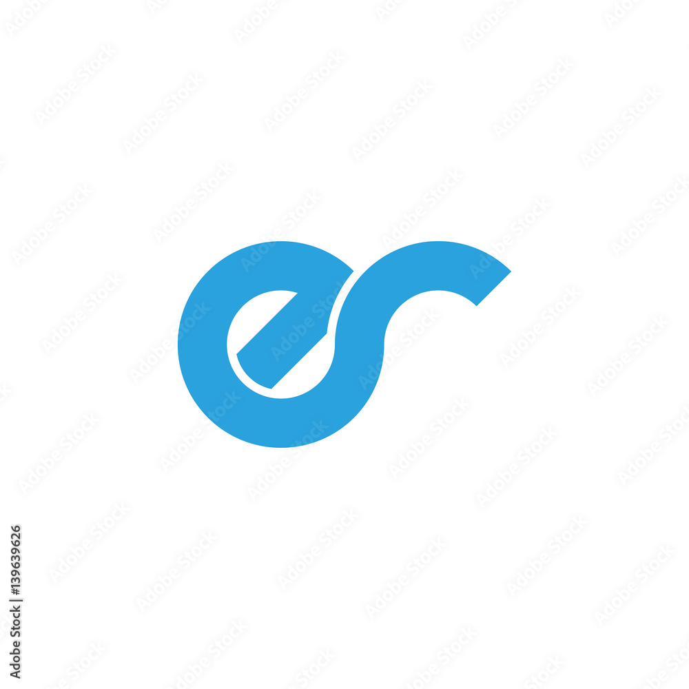 Initial letter er modern linked circle round lowercase logo blue Initial letter er modern linked circle round lowercase logo blue