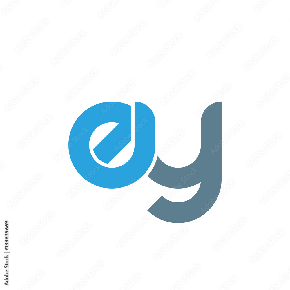 Initial letter ey modern linked circle round lowercase logo blue gray Initial letter ey modern linked circle round lowercase logo blue gray