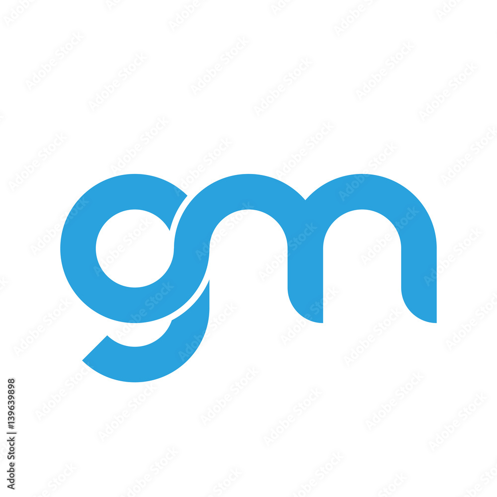 Initial letter gm modern linked circle round lowercase logo blue Initial letter gm modern linked circle round lowercase logo blue