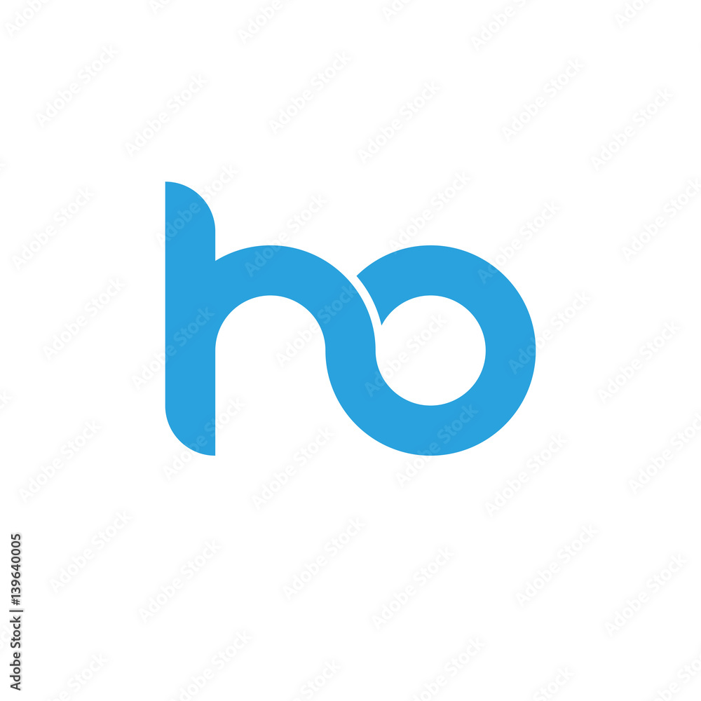 Initial letter ho modern linked circle round lowercase logo blue Initial letter ho modern linked circle round lowercase logo blue