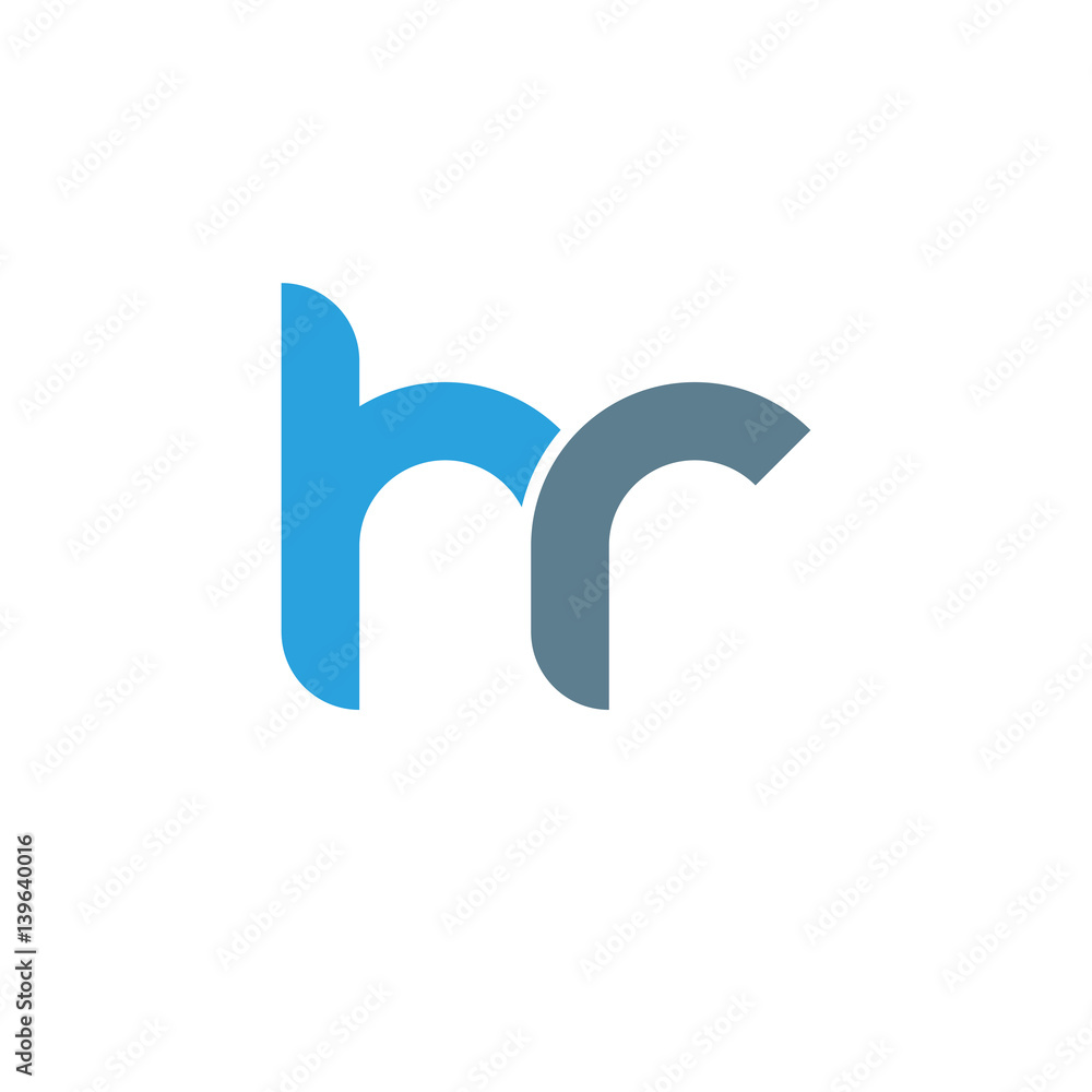 Initial letter hr modern linked circle round lowercase logo blue gray Initial letter hr modern linked circle round lowercase logo blue gray