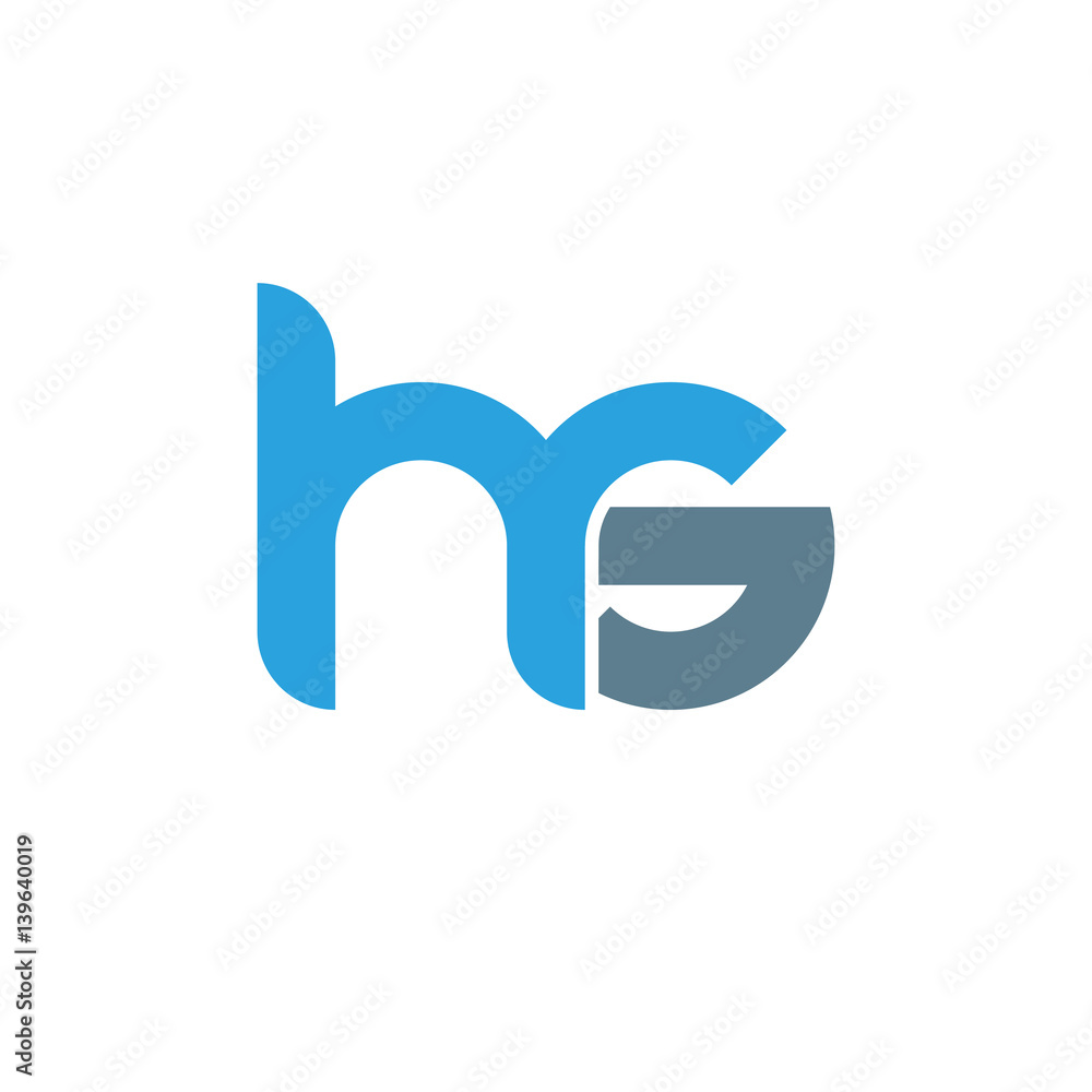 Initial letter hs modern linked circle round lowercase logo blue gray