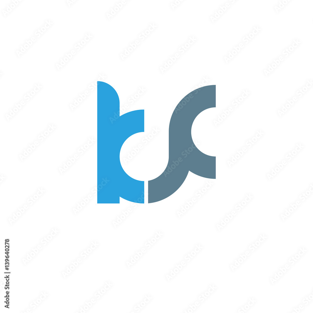 Initial letter kf modern linked circle round lowercase logo blue gray Initial letter kf modern linked circle round lowercase logo blue gray