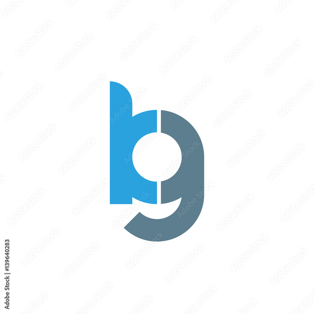 Initial letter kg modern linked circle round lowercase logo blue gray Initial letter kg modern linked circle round lowercase logo blue gray