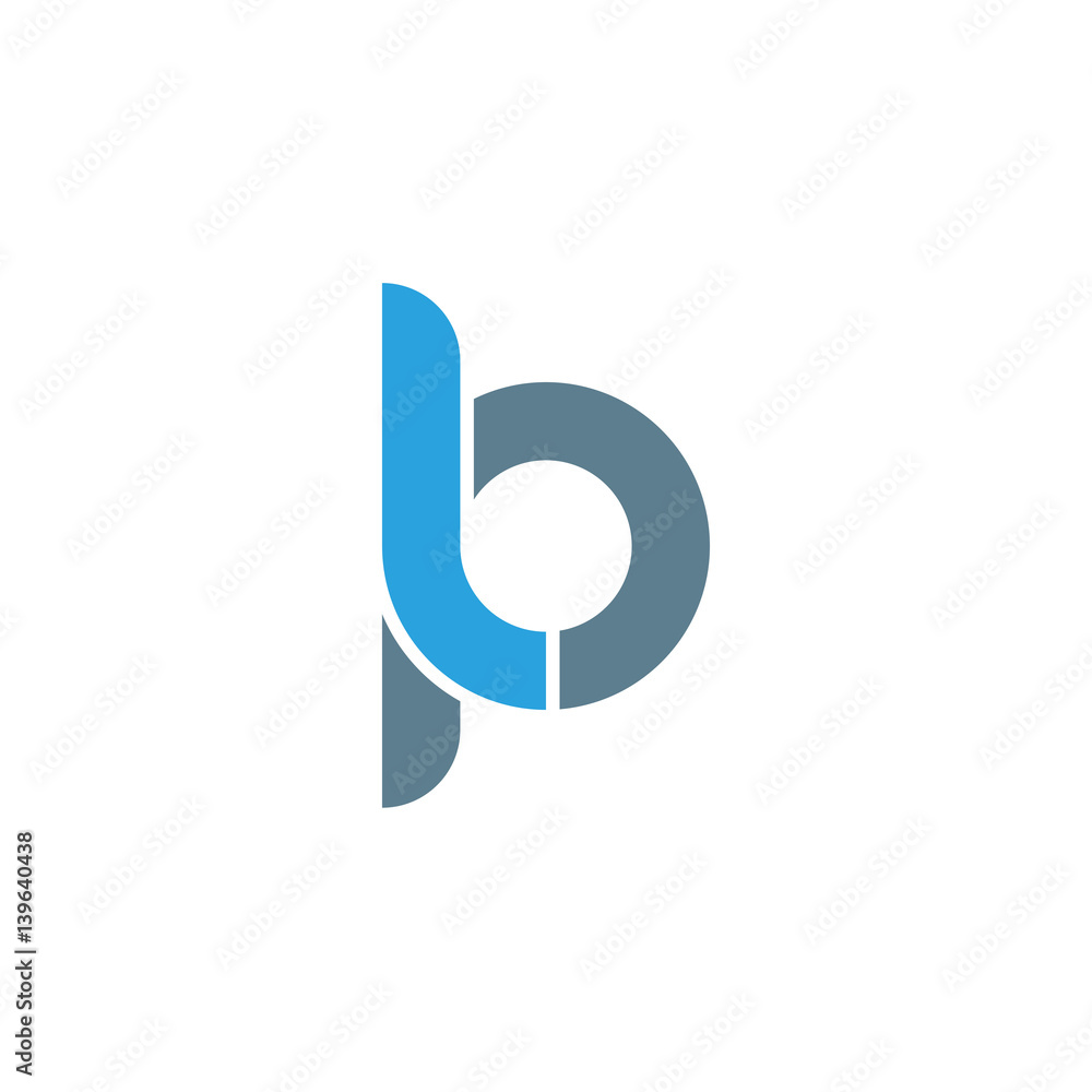 Initial letter lp modern linked circle round lowercase logo blue gray Initial letter lp modern linked circle round lowercase logo blue gray