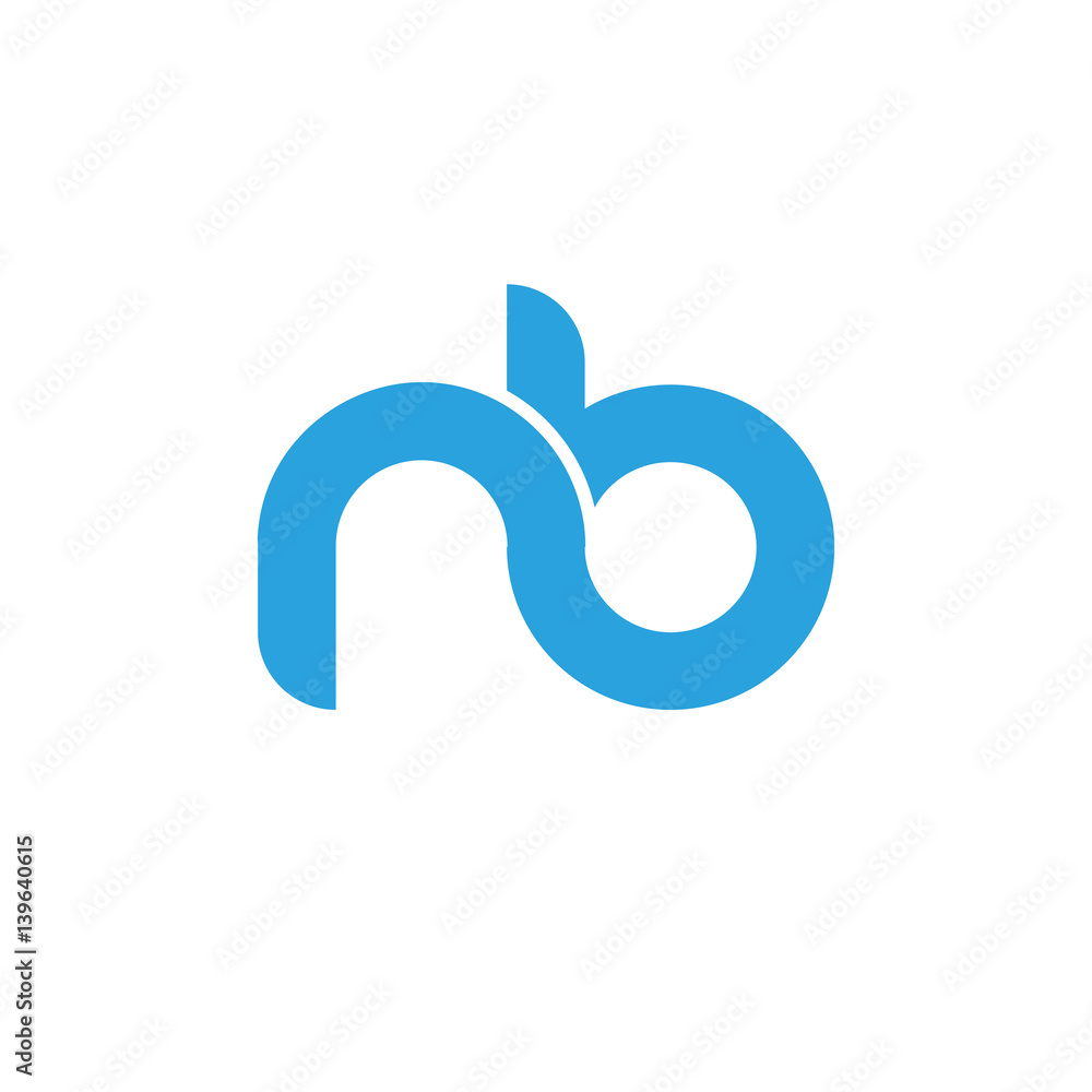 Initial letter nb modern linked circle round lowercase logo blue Initial letter nb modern linked circle round lowercase logo blue
