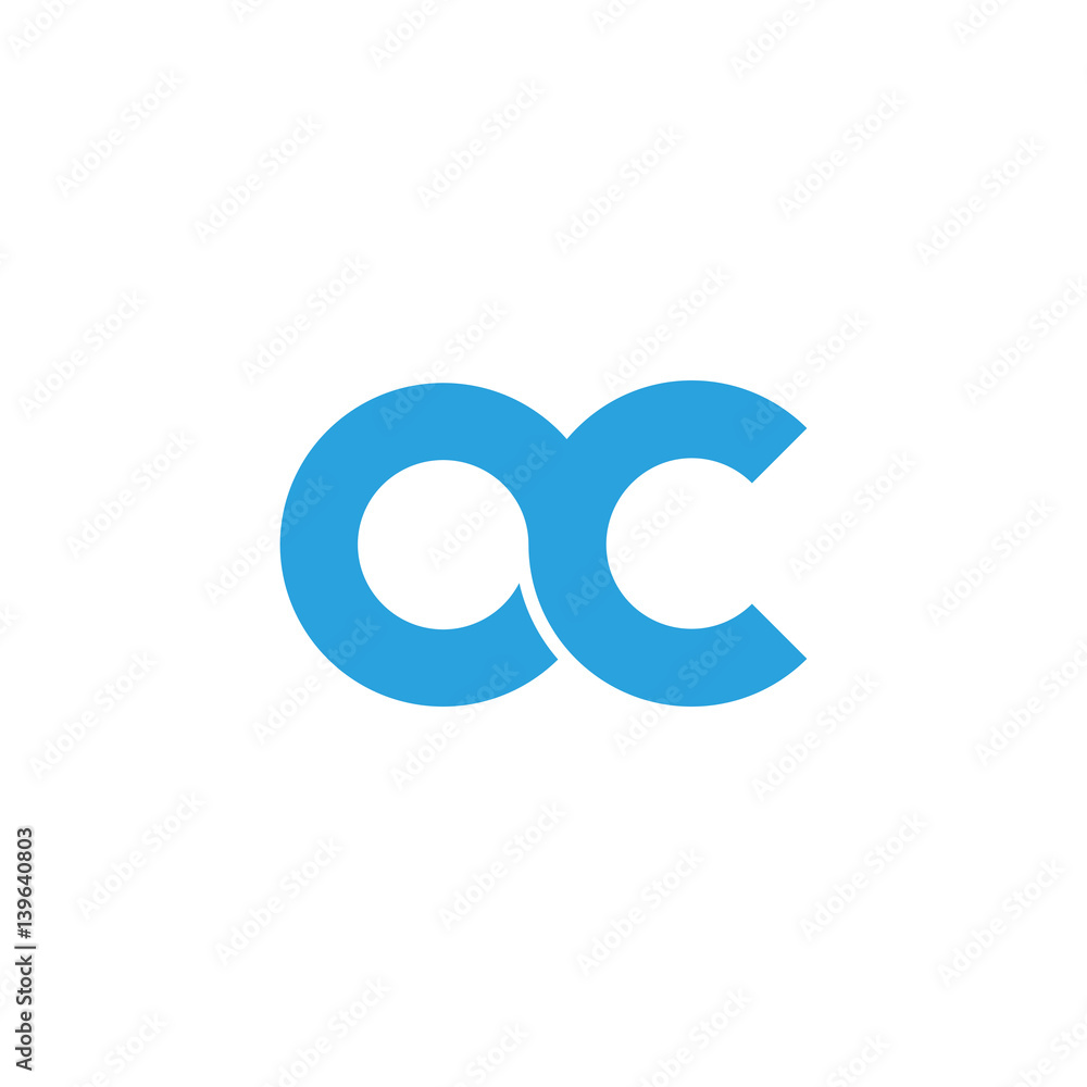 Initial letter oc modern linked circle round lowercase logo blue Initial letter oc modern linked circle round lowercase logo blue
